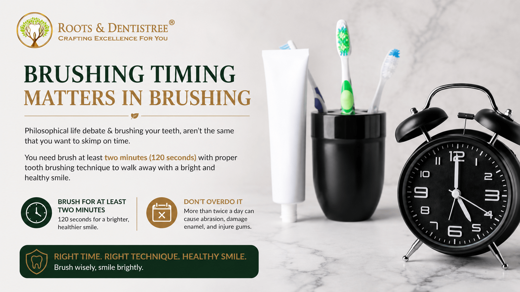 BRUSHING TIME MATTERS @ ROOTS & DENTISTREE