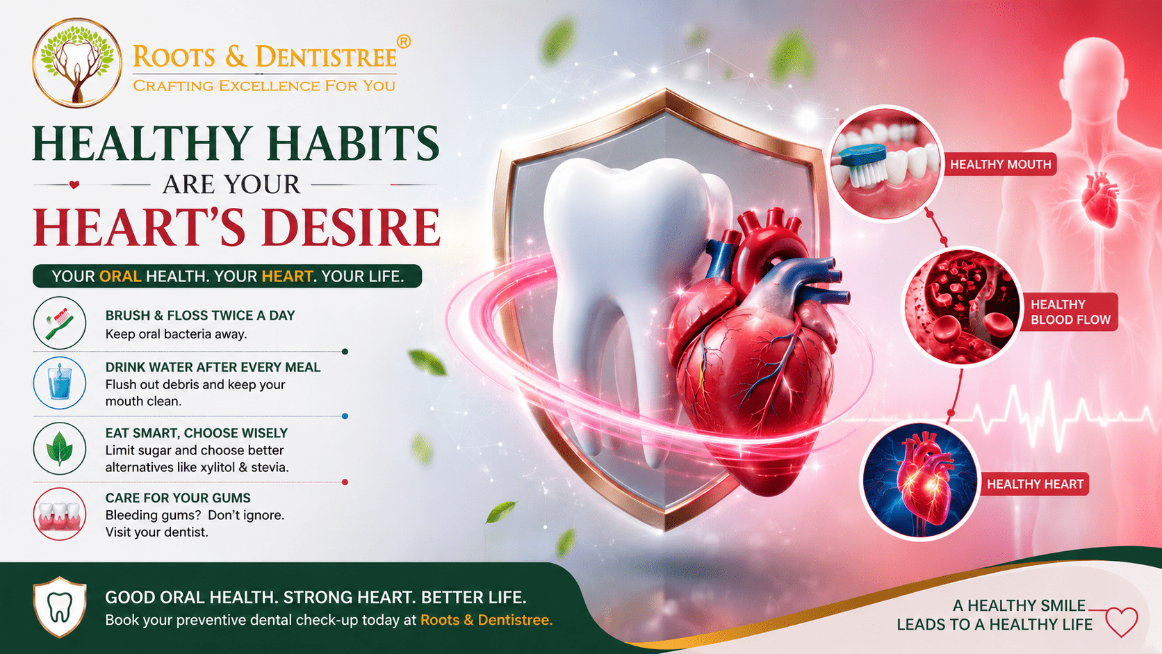 HEALTHY HABITS HEALTHY HEART @ROOTS & DENTISTREE