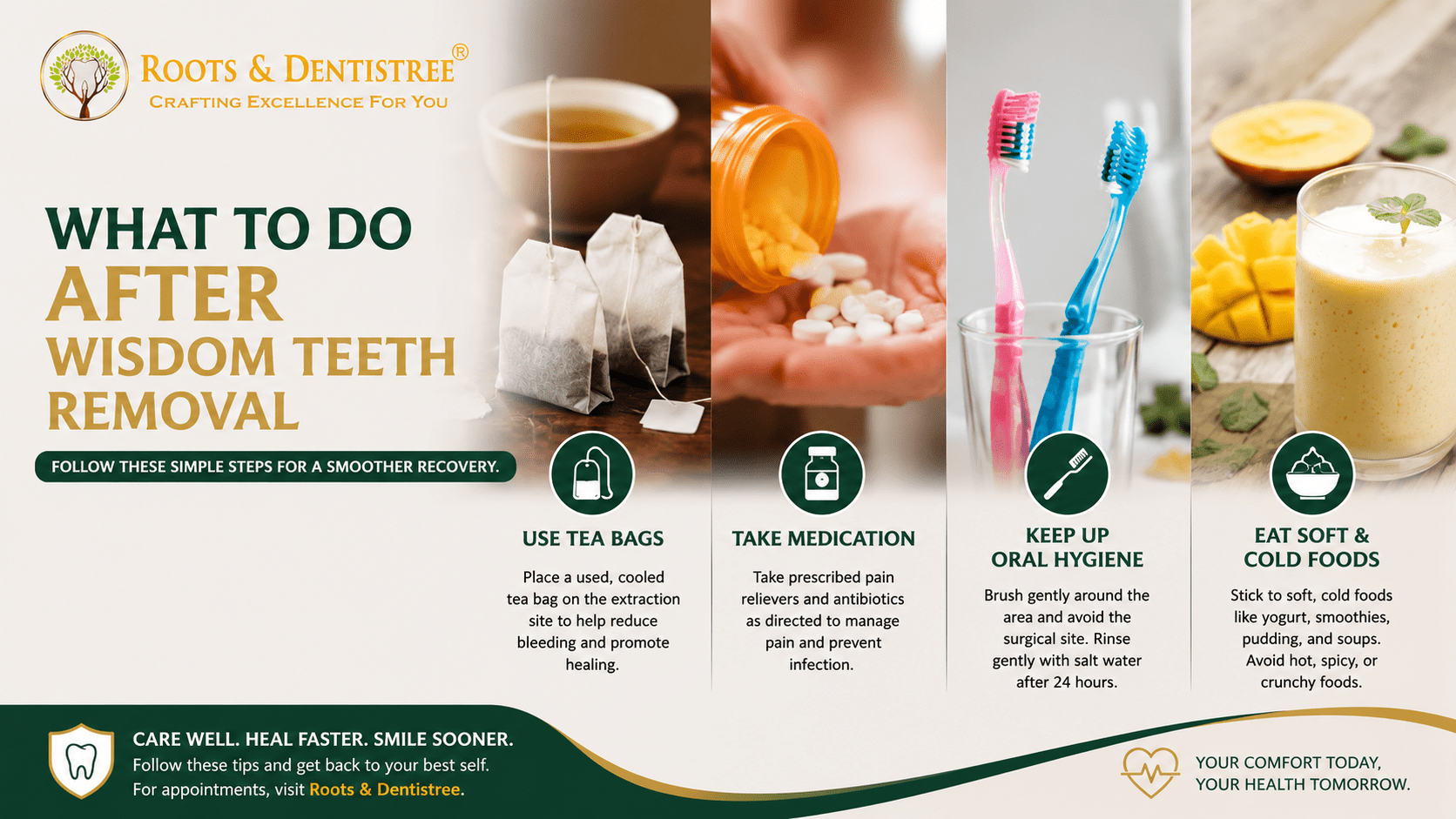 To Do After Wisdom Teeth Extraction@ ROOTS & DENTISTREE