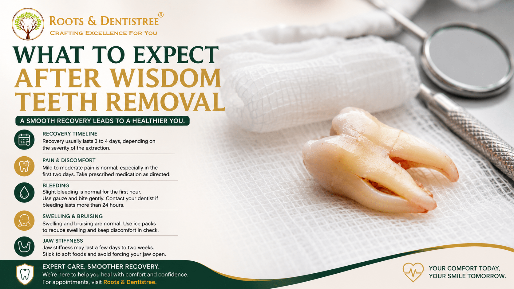 What To Expect After Wisdom Teeth EXtraction@ ROOTS DENTISTREE