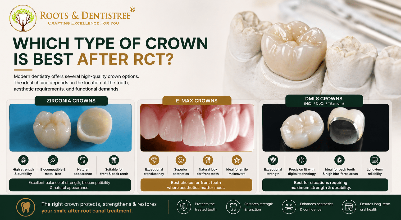 WHICH CROWN IS THE BEST AFTER RCT@ ROOTS & DENTISTREE