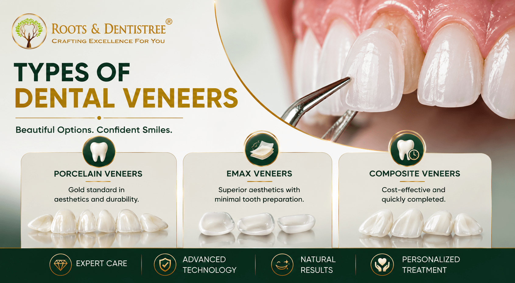 TYPES OF DENTAL VENEERS@ ROOTS & DENTISTREE