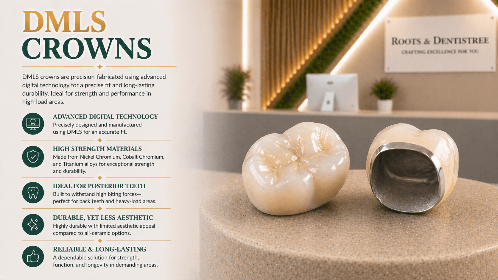 DMLS CROWNS @ ROOTS & DENTISTREE