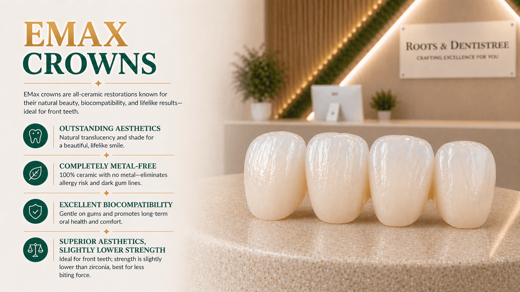 E-Max Crowns @ ROOTS & DENTISTREE