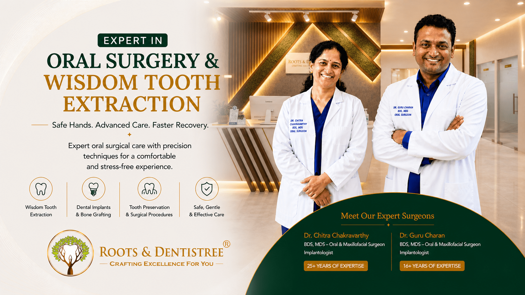 Oral Surgery & Wisdom Tooth Extraction Experts @ ROOTS & DENTISTREE